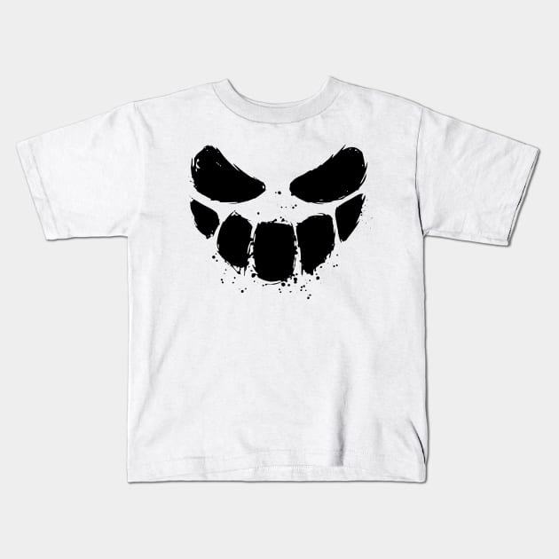 Scary Face Halloween Kids T-Shirt by Mr.Speak